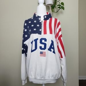 Vintage USA Quarter Zip Pullover by EAY Sportswear